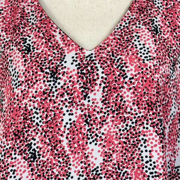 Zac & Rachel X-Large Top Sleeveless Asymmetrical Lined V-Neck Abstract Dots - Picture 2 of 9